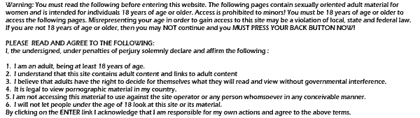 Do not enter unless you are over 18. This is an adult site!
